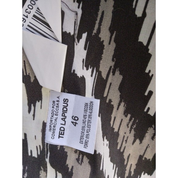 Ted Lapidus Blazer Linen Blend Belted Brown Womens Size FR 46 US 12 - Picture 8 of 10